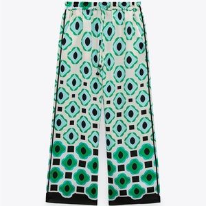 Zara Geometric Print Pants Trousers